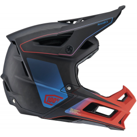 100% Aircraft 2 Helmet Carbon Steel Blue / Neon Red M