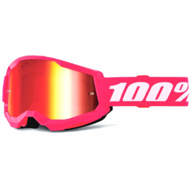 100% Strata 2 Youth Goggle Pink / Red Mirror Lens