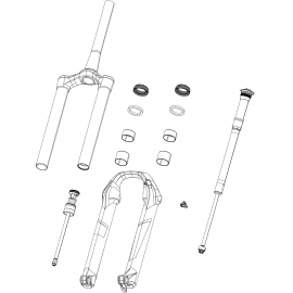 ROCKSHOX SPARE  FRONT SUSPENSION INTERNALS LEFT SPRING 100 XSOFT SILVER  XC30 275 A1A330SILVER 27529 A