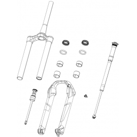 ROCKSHOX SPARE  FRONT SUSPENSION SERVICE SHAFT FASTENER KIT BOXXER RCTEAMWC INCLUDES SHAFT BOLTS AND CRUSH WASHERS B