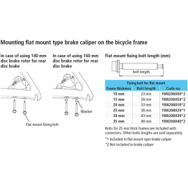 Flat mount calliper to flat mount frame fixing bolt C  for 20mm frame  33mm bolt