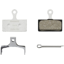 G05A-RX disc pads & spring, alloy back, resin