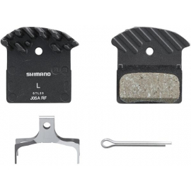 J05A-RF disc pads & spring, alloy back with cooling fins, resin