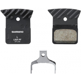 L05A-RF disc pads & spring, alloy back with cooling fins, resin