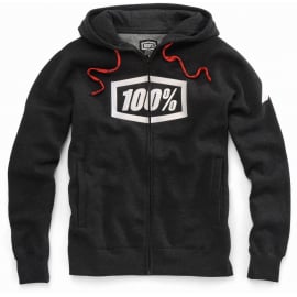 Syndicate Zip Hooded Sweatshirt Black Heather/White Lg